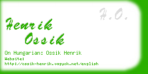 henrik ossik business card